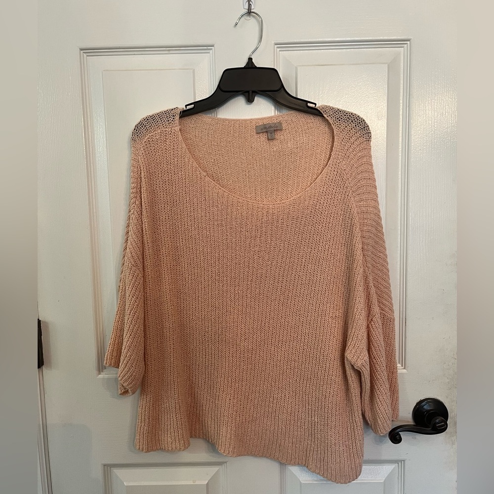 Pink Wonderly 3/4 Sleeve Sweater, size: women’s M